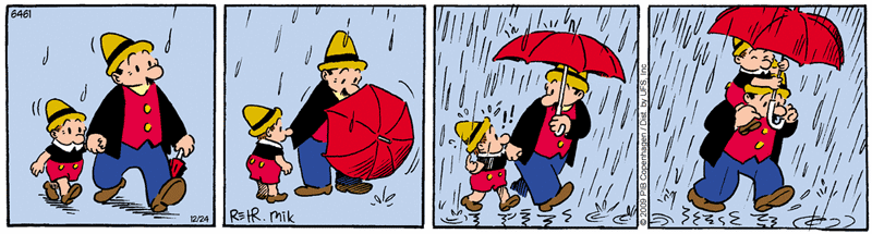 Карикатура Под дождем