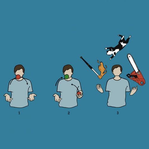 Карикатура Как научиться жонглировать