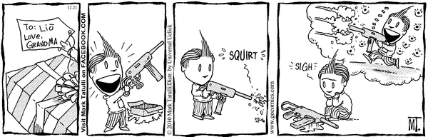 Карикатура Водный пистолет