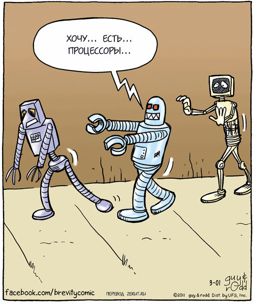 Карикатура Роботы-зомби