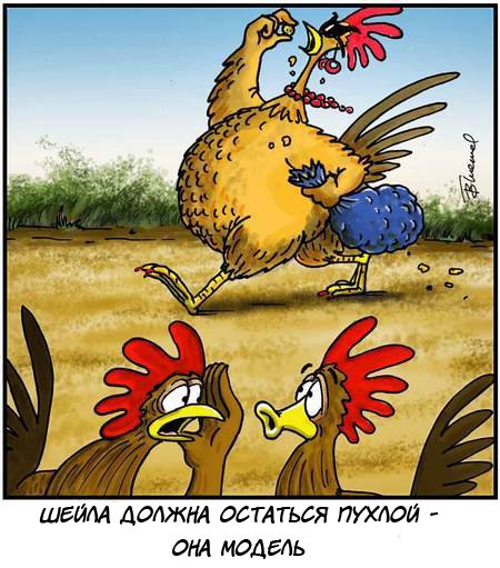 Карикатура Курица