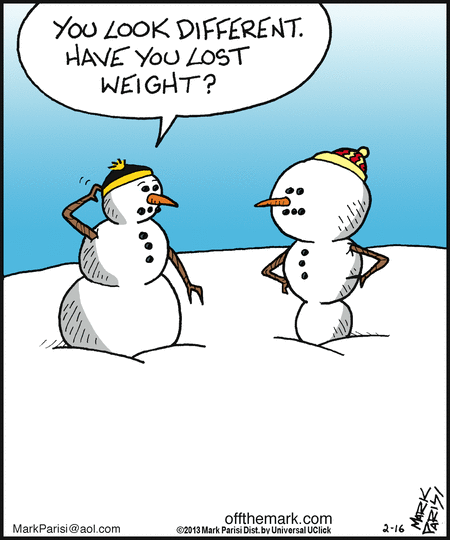 Карикатура Снеговик