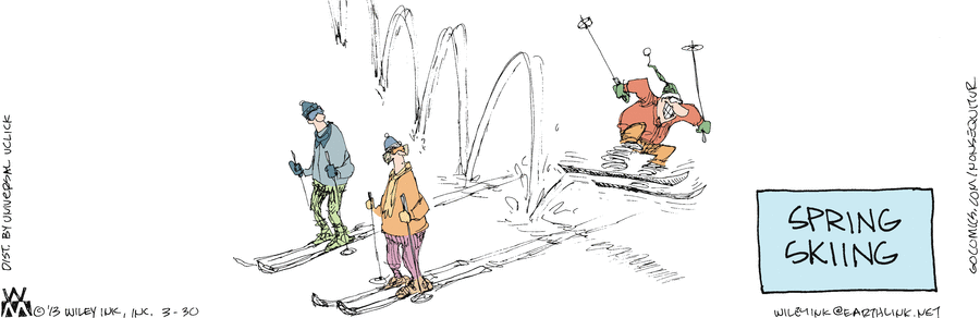 Карикатура Лыжники