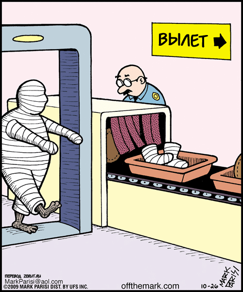 Карикатура Проверка в аэропорту