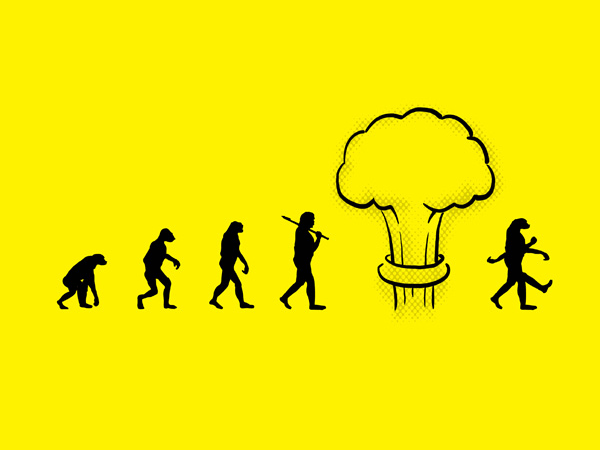 Карикатура Ядерная эволюция