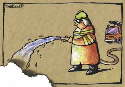 Карикатура Пожарный