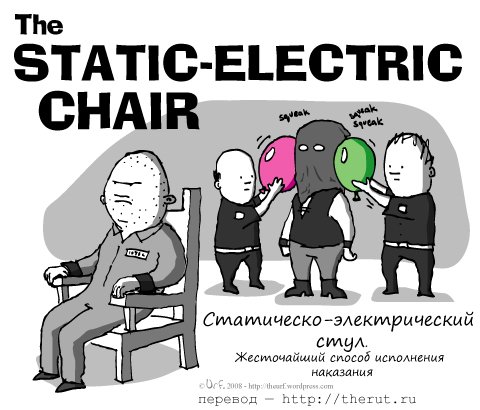 Карикатура Статическо-электрический стул